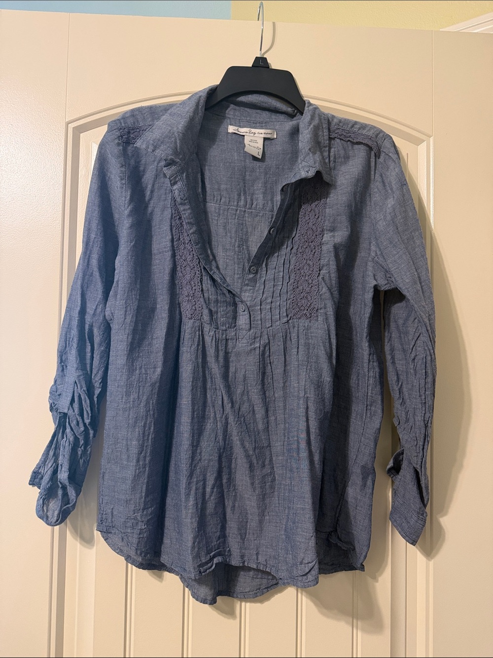 American Rag Light Blue Button-Front Casual Shirt
